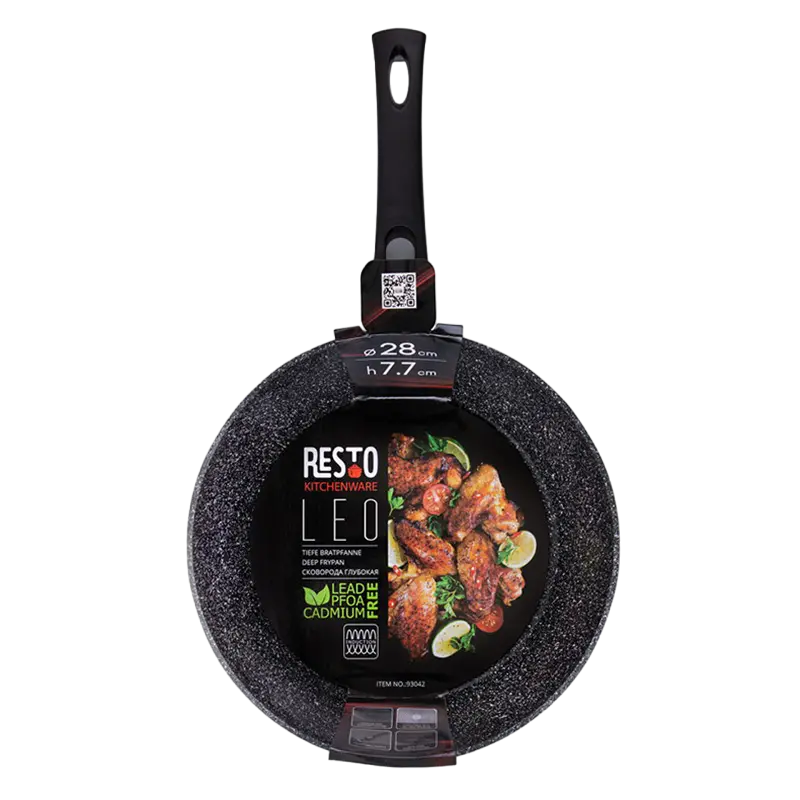 Tigaie adâncă RESTO 93042, 28cm, Negru