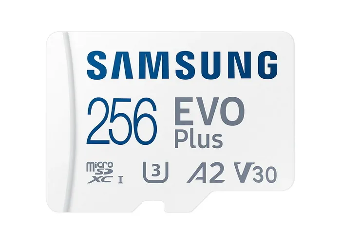 256GB MicroSD (Class 10) UHS-I (U3) +SD adapter, Samsung EVO Plus 