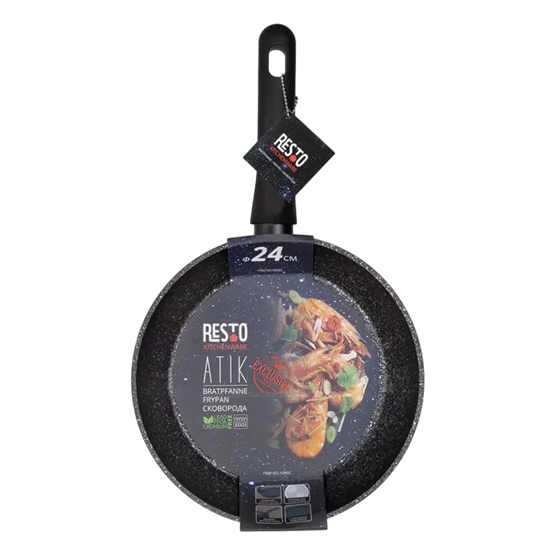 Tigaie RESTO 93402, 24cm, Negru