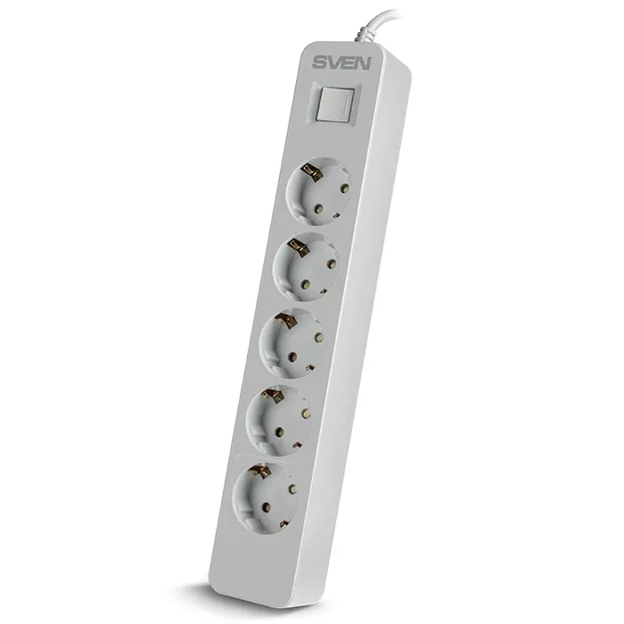 Prelungitor electric SVEN SF-05, 5 Prize, 3m, Alb