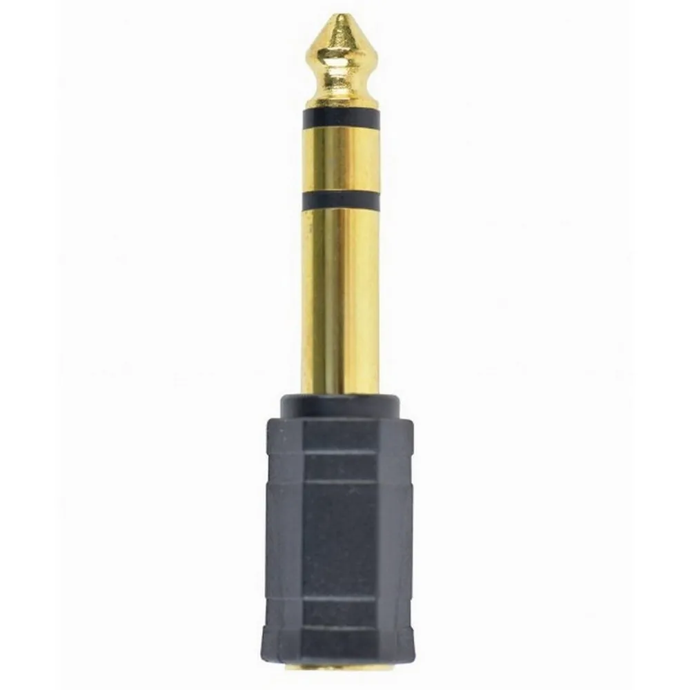 Audio Adaptor Cablexpert A-6.35M-3.5F, 6.35mm 3-pin (M) - 3.5mm 3-pin (F), Negru