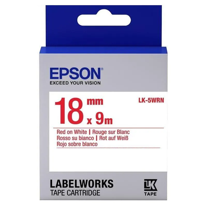 Cartuş de bandă Epson LK-5WRN, 18 mm x 9 m