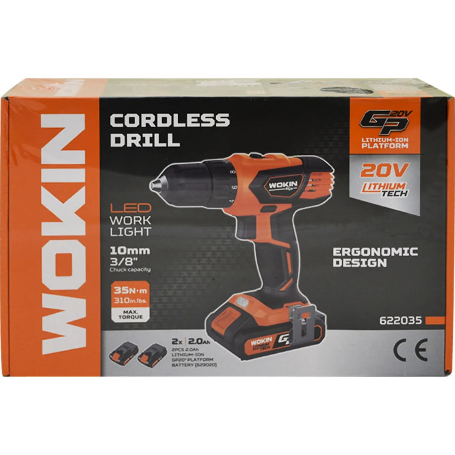 Masina de insurubat pe acumulator WOKIN 20V LI-ION 35 N.m