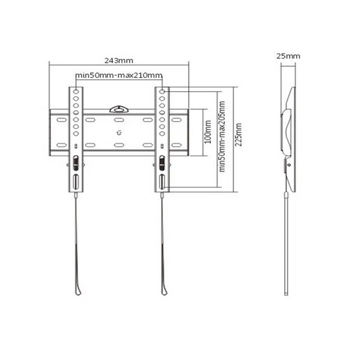 Suport fixat pe perete Gembird WM-42F-01, Negru