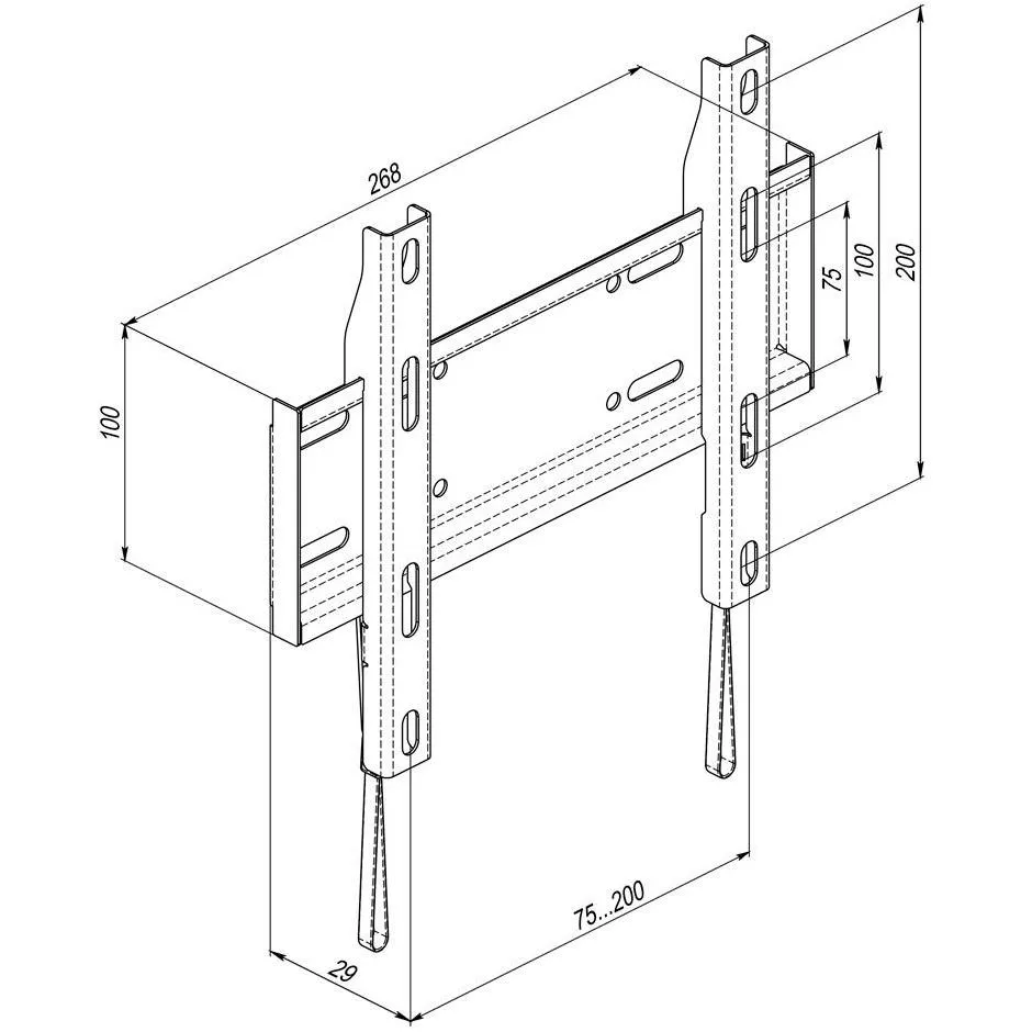 Suport fixat pe perete KSL WMO-5120P, Negru