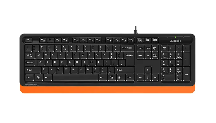 Tastatură A4Tech FK10, Cu fir, Negru/Portocaliu