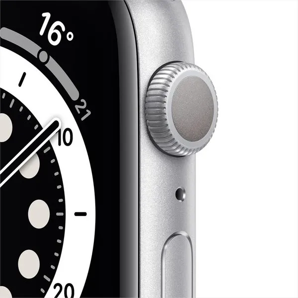 Ceas inteligent Apple Watch Series 6 GPS MG283, 40mm, Carcasă din aluminiu cu bandă Sport Albă