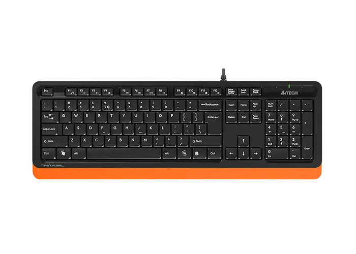 Tastatură A4Tech FK10, Cu fir, Negru/Portocaliu