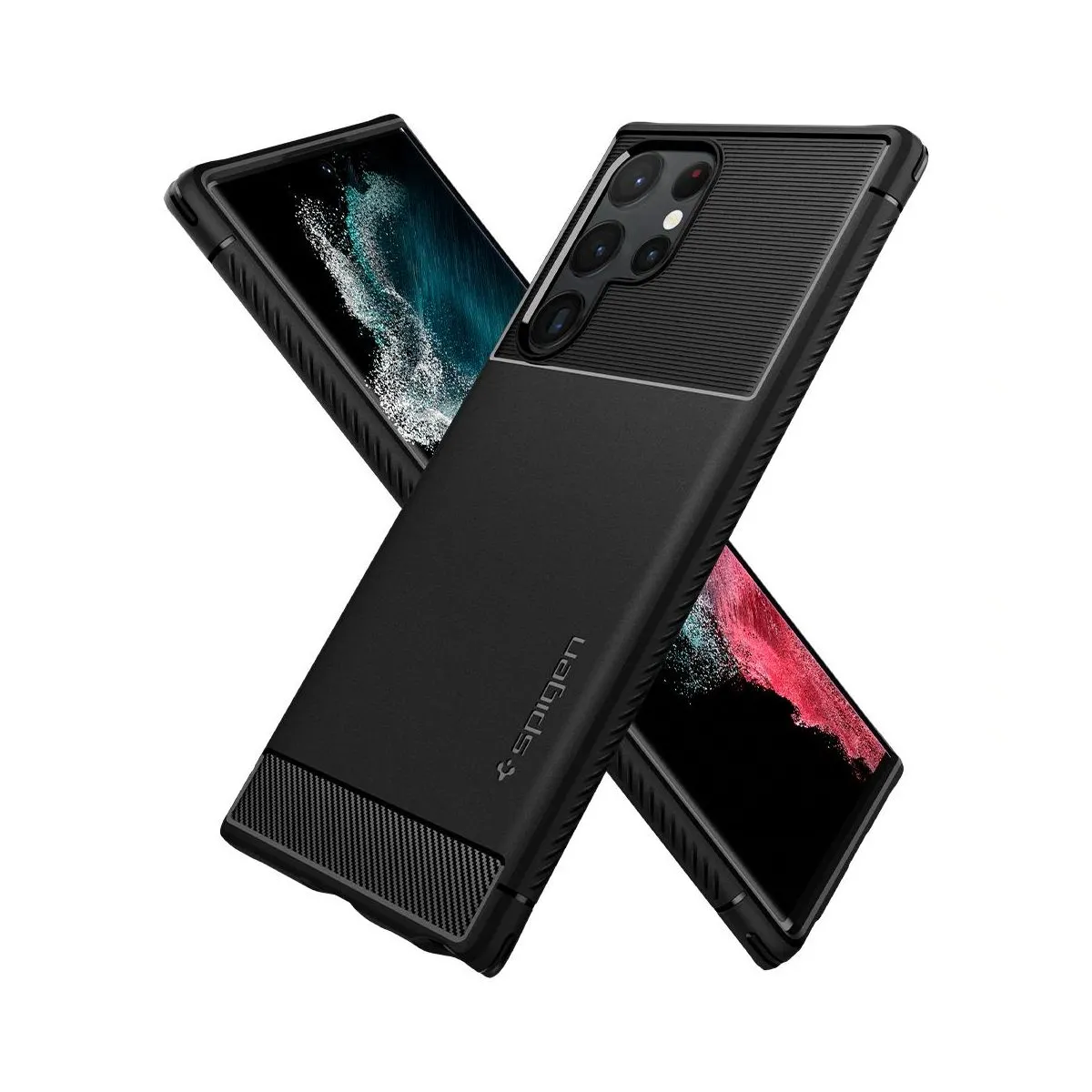 Spigen Samsung S22 Ultra, Rugged Armor, Matte Black