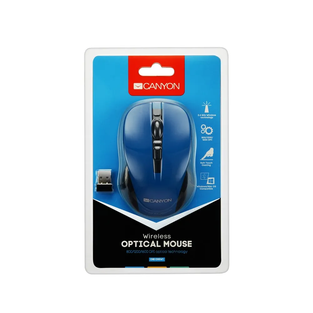 Mouse Wireless Canyon MW-1, Albastru