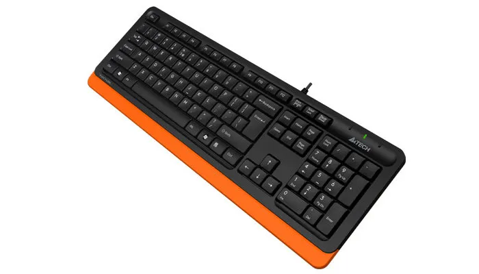 Tastatură A4Tech FK10, Cu fir, Negru/Portocaliu