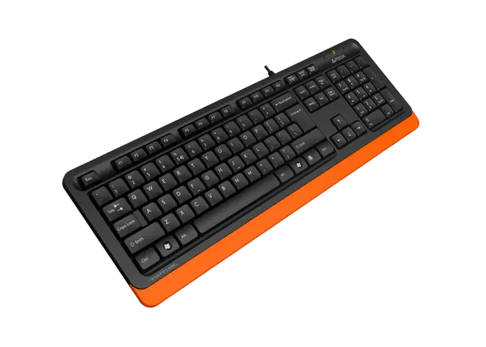 Tastatură A4Tech FK10, Cu fir, Negru/Portocaliu