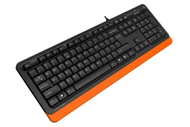 Tastatură A4Tech FK10, Cu fir, Negru/Portocaliu
