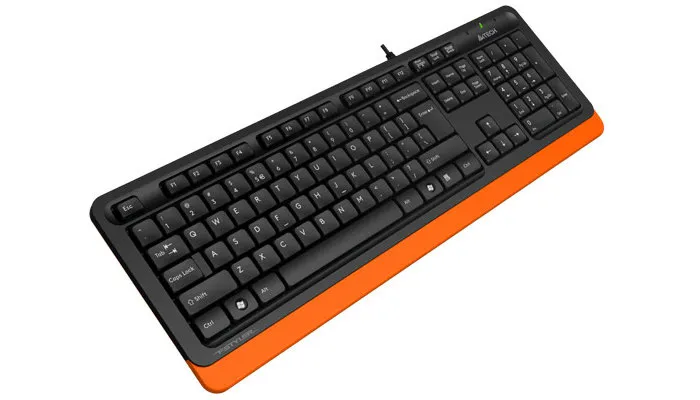 Tastatură A4Tech FK10, Cu fir, Negru/Portocaliu