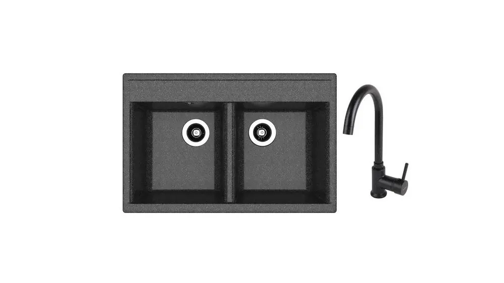 SET chiuveta Dr Gans Astra 780 + SanDonna F 7073 negru   