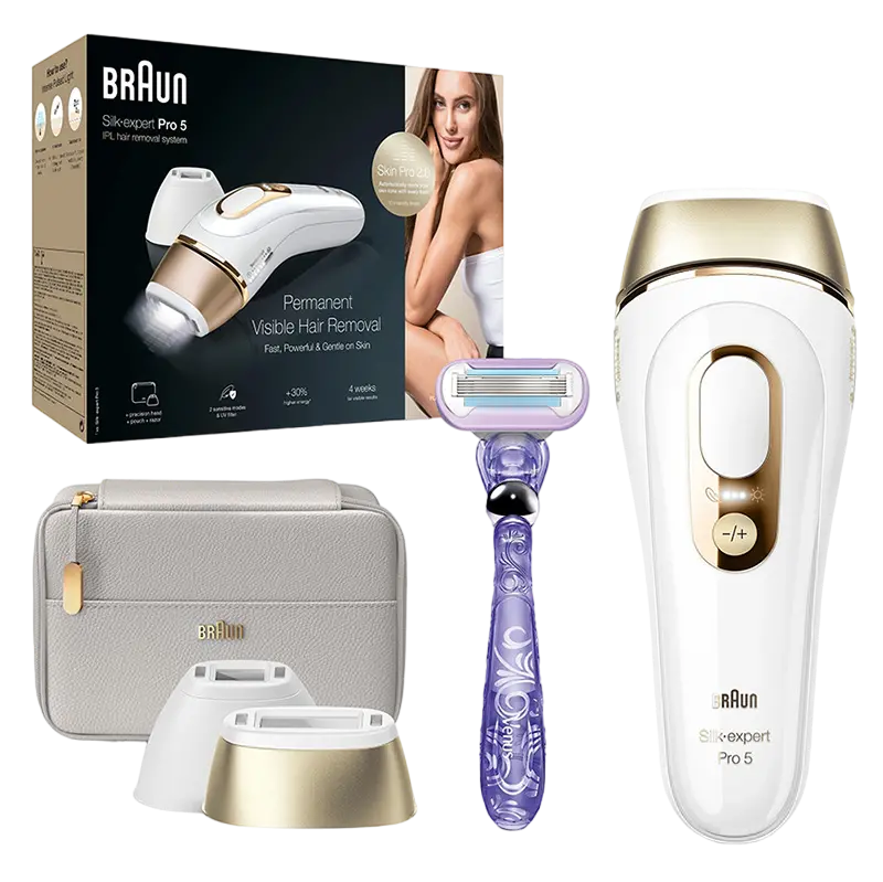 Fotoepilator Braun PL5157 Silk-expert Pro 5, Alb | Auriu