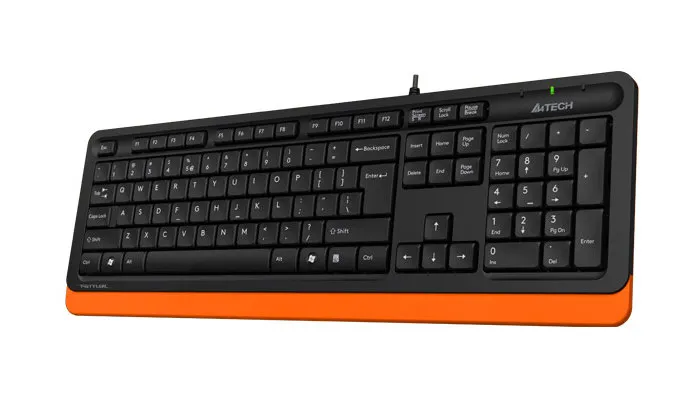 Tastatură A4Tech FK10, Cu fir, Negru/Portocaliu