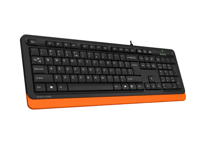 Tastatură A4Tech FK10, Cu fir, Negru/Portocaliu