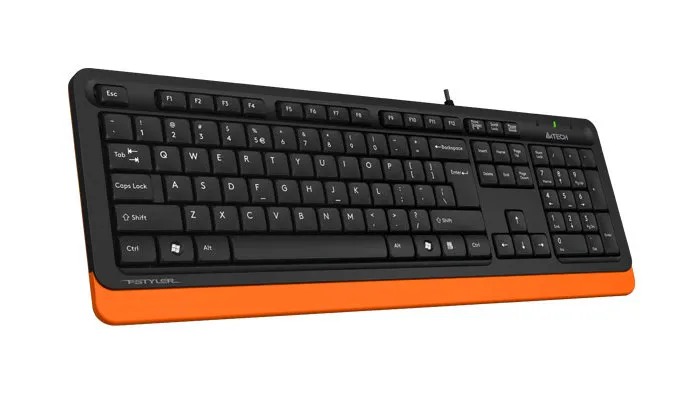 Tastatură A4Tech FK10, Cu fir, Negru/Portocaliu