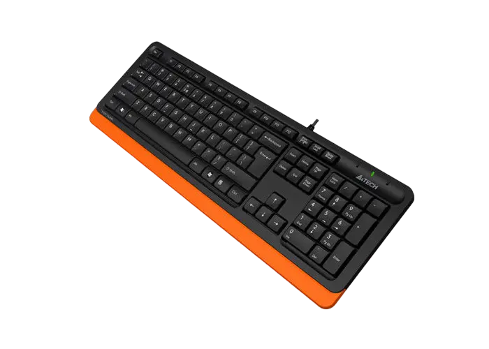 Tastatură A4Tech FK10, Cu fir, Negru/Portocaliu