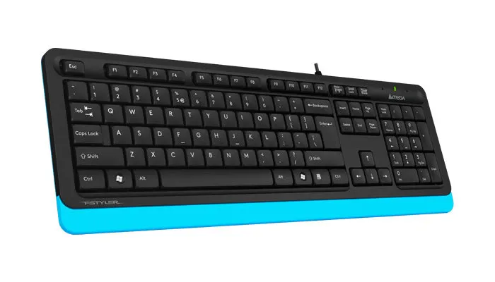Tastatură A4Tech FK10, Cu fir, Negru/Albastru