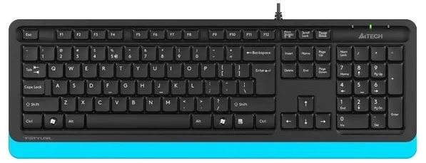 Tastatură A4Tech FK10, Cu fir, Negru/Albastru