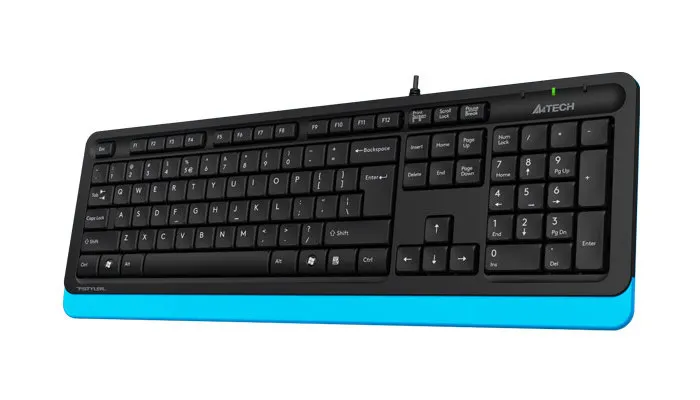 Tastatură A4Tech FK10, Cu fir, Negru/Albastru