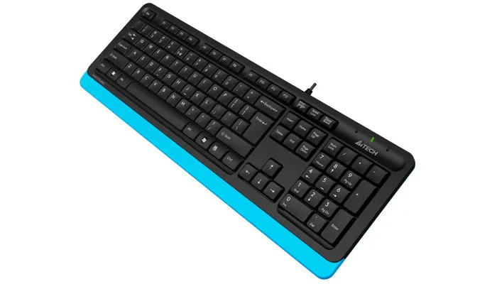 Tastatură A4Tech FK10, Cu fir, Negru/Albastru
