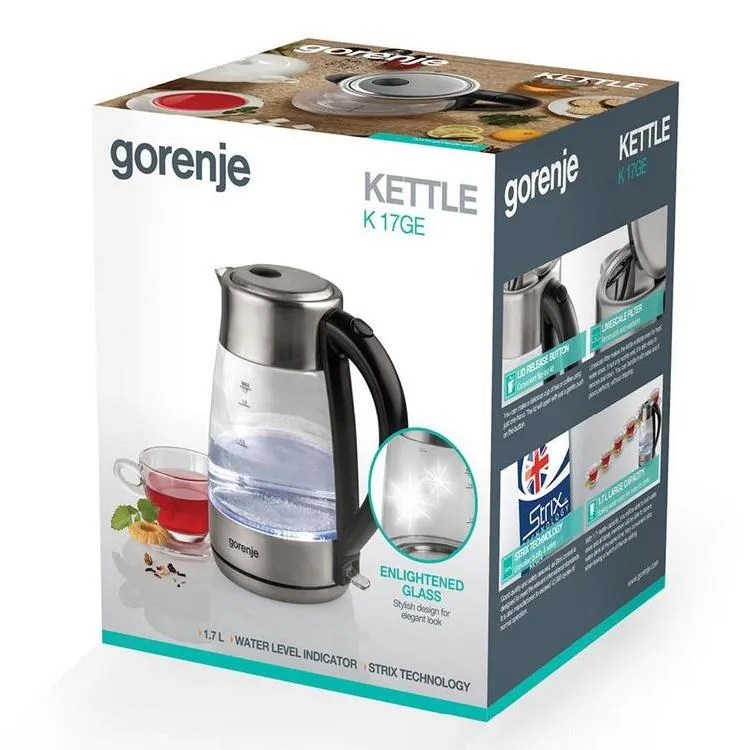 Fierbător electric Gorenje K17GE, Argintiu