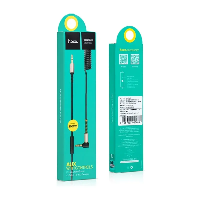 Cablu audio Hoco UPA03, 3.5 mm - 3.5 mm, 1m, Negru