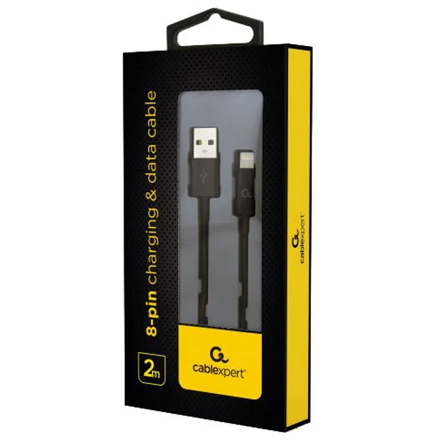 Cablu încărcare și sincronizare Cablexpert CC-USB2P-AMLM-2M, USB Type-A/Lightning, 2m, Negru