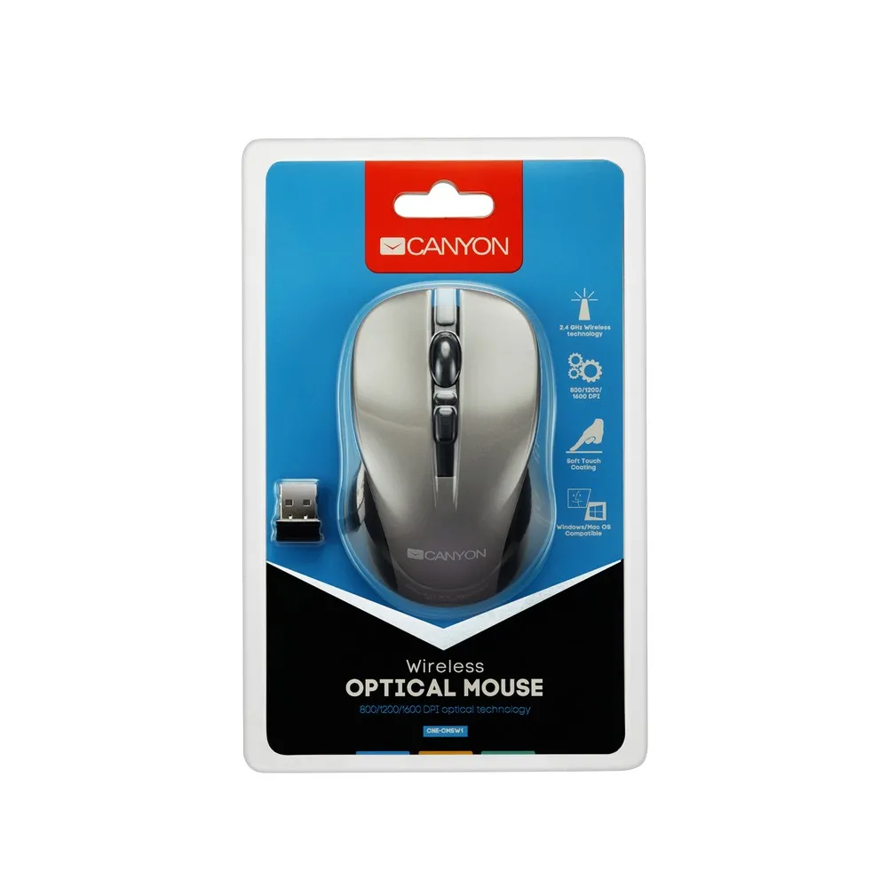 Mouse Wireless Canyon MW-1, Gri