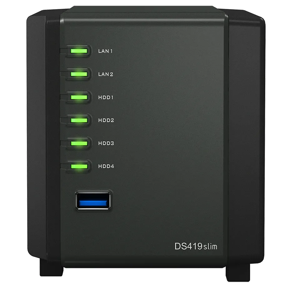 Stocare atașată la rețea SYNOLOGY DS419slim, Negru