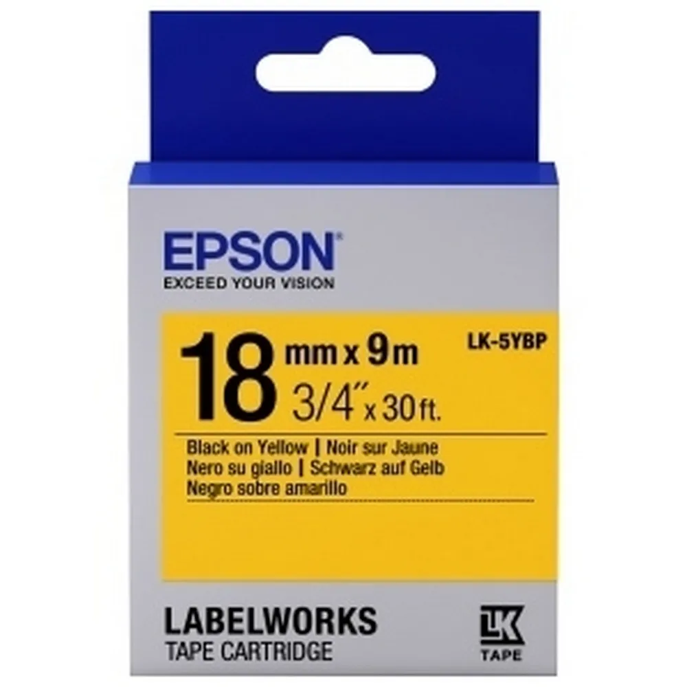 Cartuş de bandă Epson LK-5YBP, 18 mm x 9 m