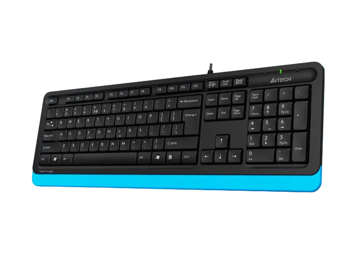 Tastatură A4Tech FK10, Cu fir, Negru/Albastru