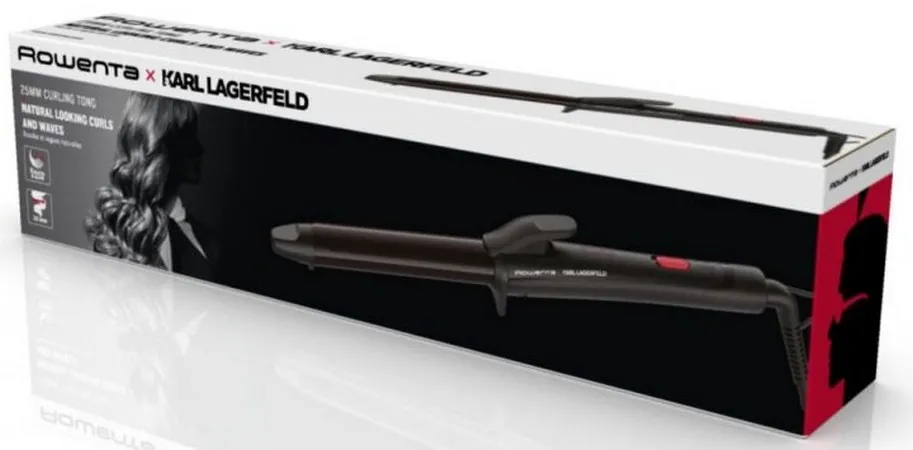 Ondulator de păr Rowenta Karl Lagerfeld Curling Tong CF321LF0, Negru