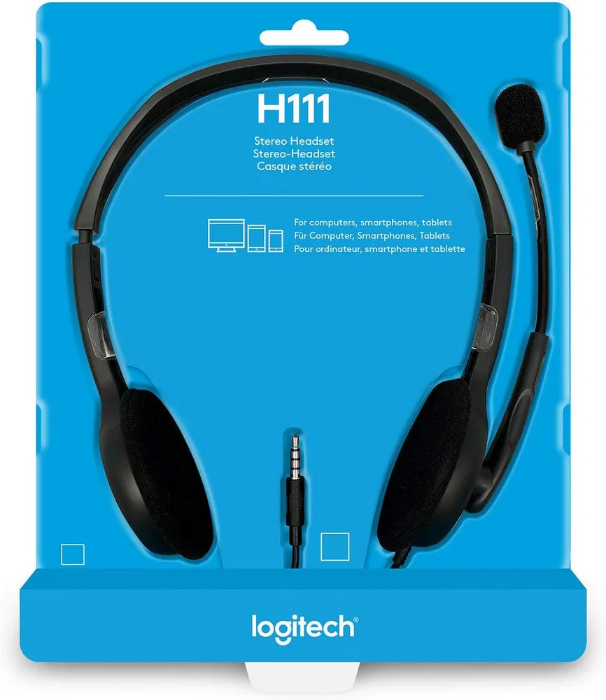 Căști Logitech H111, Gri