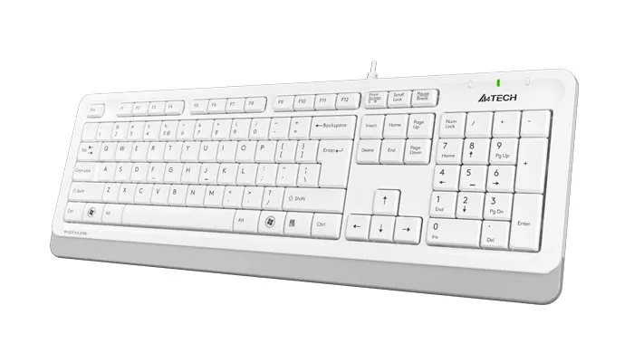 Tastatură A4Tech FK10, Cu fir, Alb /Gri