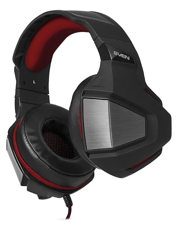 Căști gaming SVEN AP-G890MV, Cu fir, Negru/Roșu