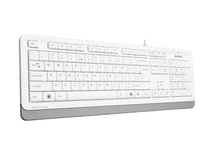 Tastatură A4Tech FK10, Cu fir, Alb /Gri