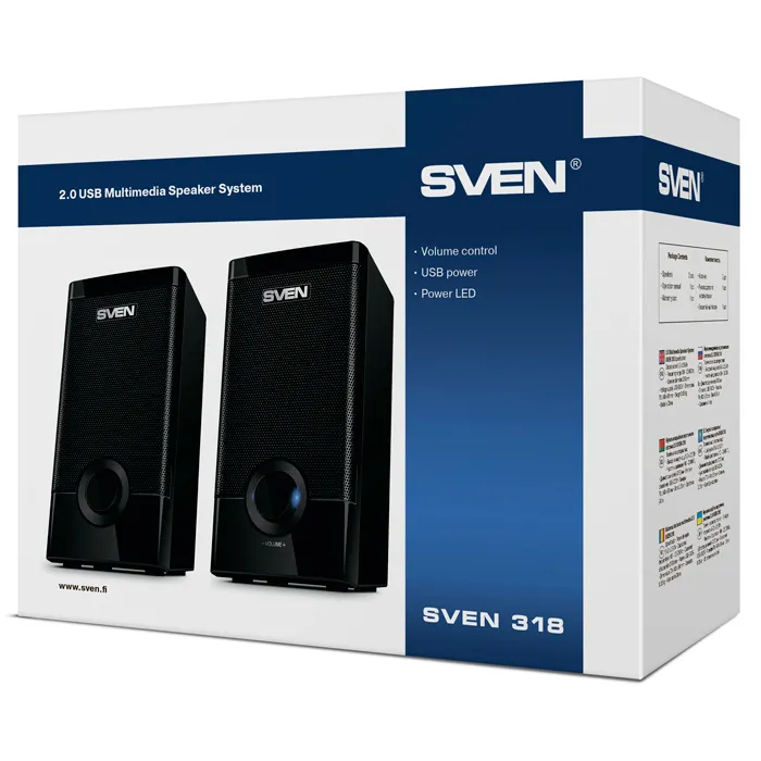 Boxe pentru calculator 2.0 SVEN "318", Negru