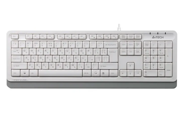 Tastatură A4Tech FK10, Cu fir, Alb /Gri