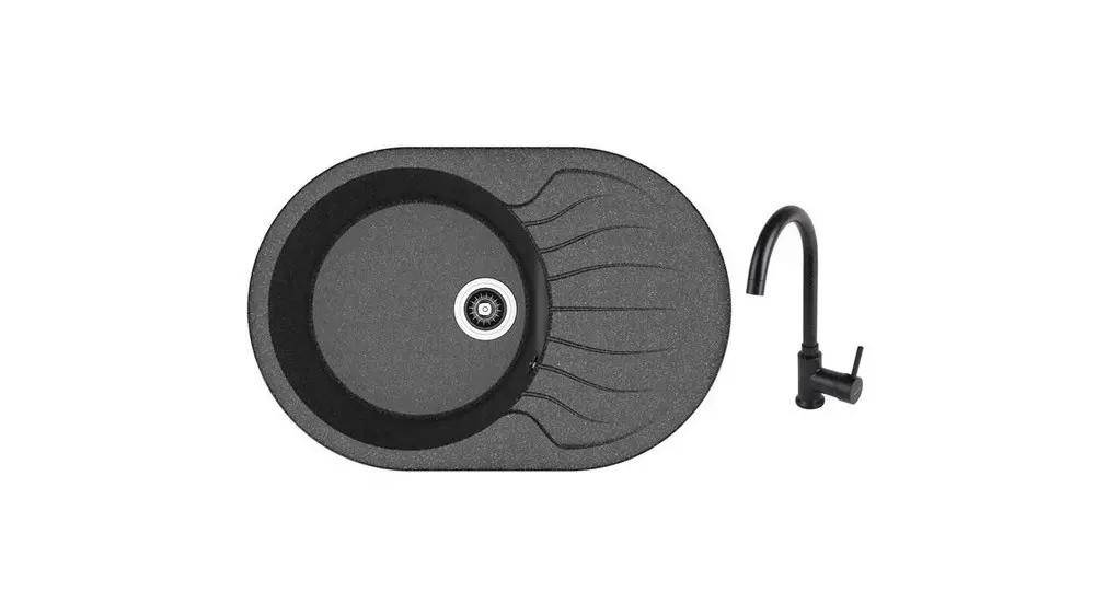 SET chiuveta Dr Gans Berta 760 + SanDonna F 7073 negru 