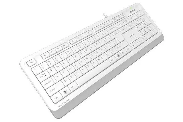 Tastatură A4Tech FK10, Cu fir, Alb /Gri