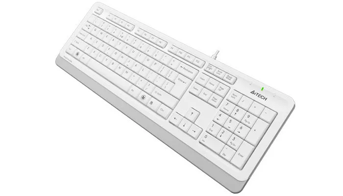 Tastatură A4Tech FK10, Cu fir, Alb /Gri