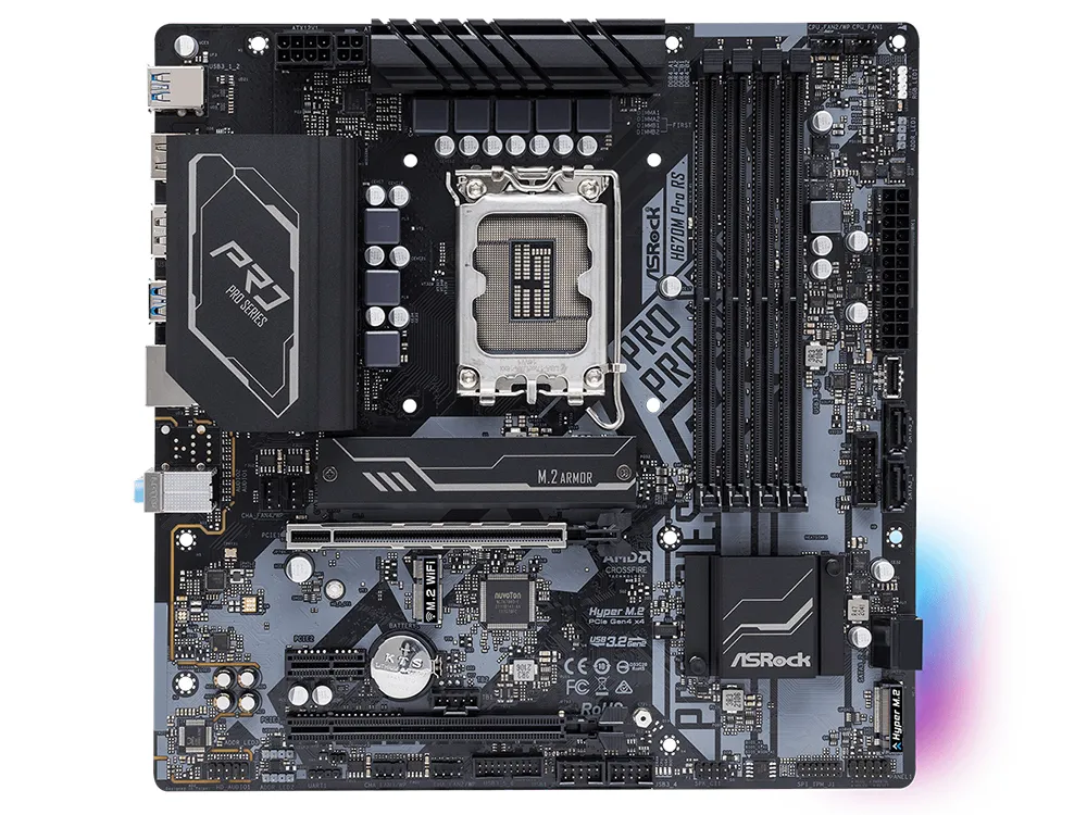 Placă de bază ASRock H670M PRO RS, LGA1700, Intel H670, Micro-ATX