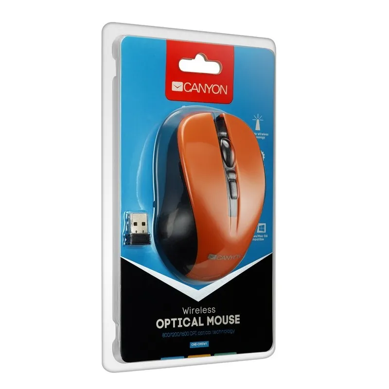 Mouse Wireless Canyon MW-1, Portocaliu