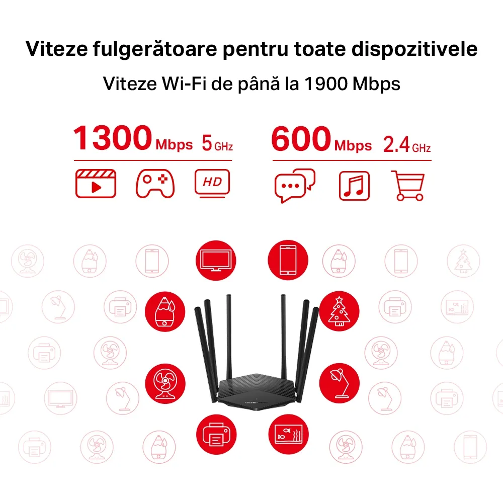 Router fără fir MERCUSYS MR50G, Negru