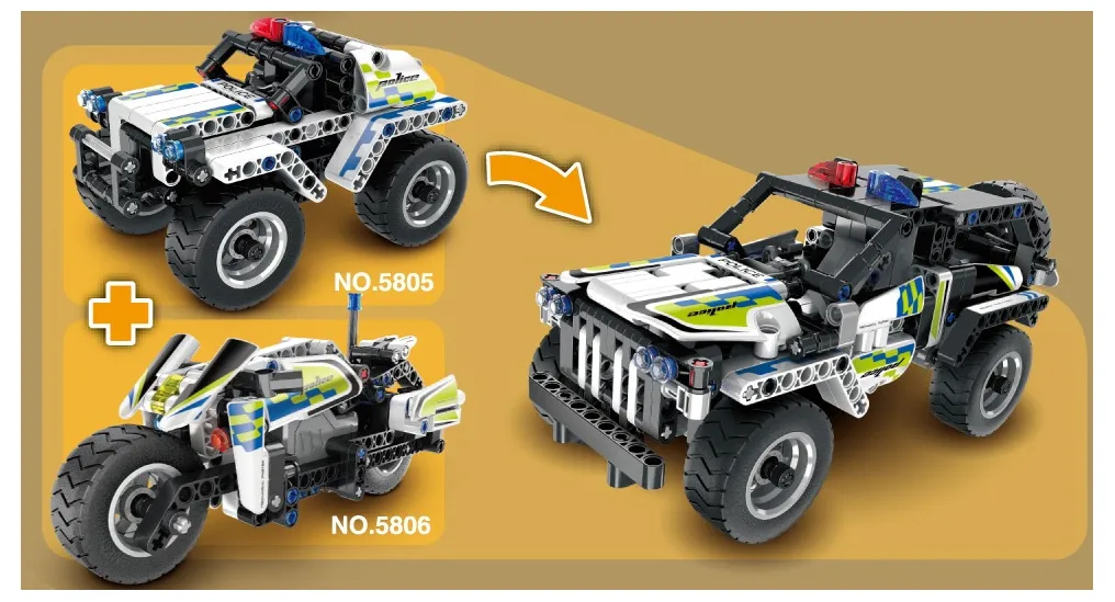 Constructor XTech Pull Back Police Car