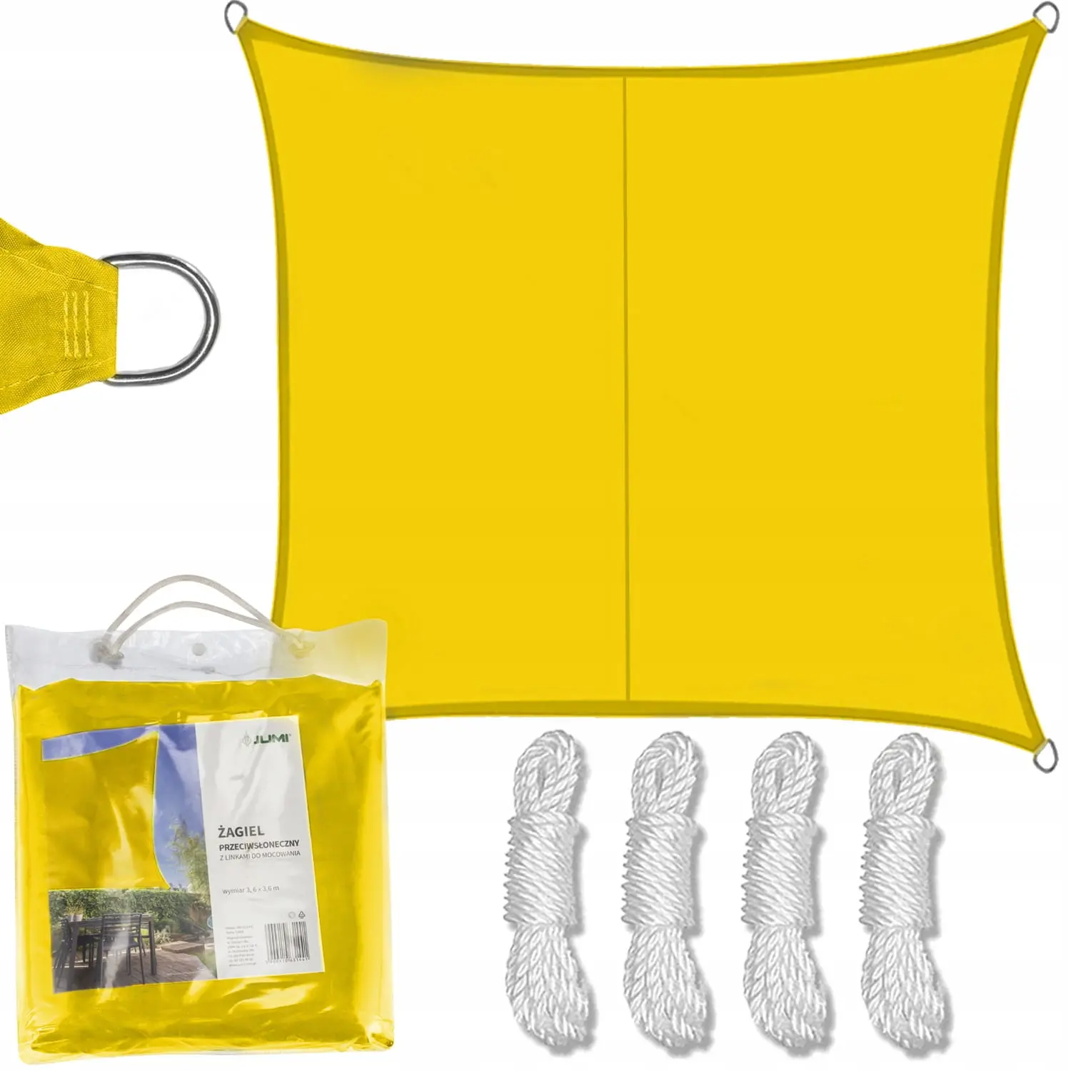 Pinza de umbra patrata JUMI (galbena) 3.6x3.6m
